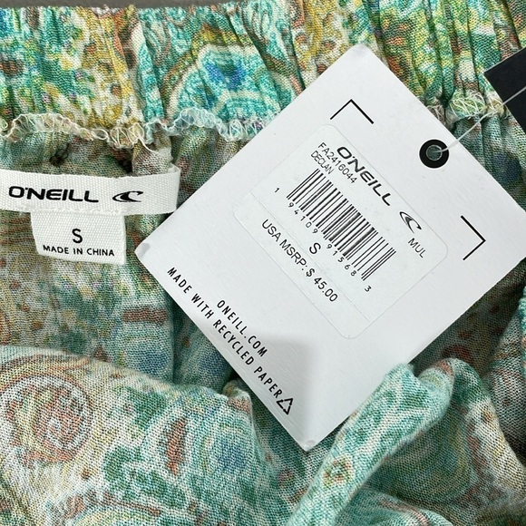 O'Neil Dress Small Green Floral NWT Halter Top Midi Declan Summer - Picture 12 of 17